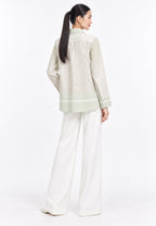 Iris Bloom Shirt  With Color Gradient | Green And Beige