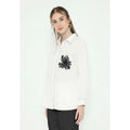 Viona Plain Shirt White With Flowers In Pocket By Brilliant Girl