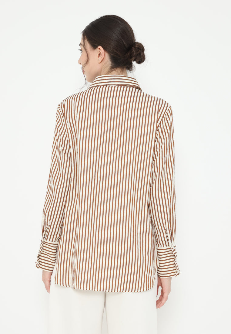Maribelle Stripe Shirt With Long Sleeve | Cream