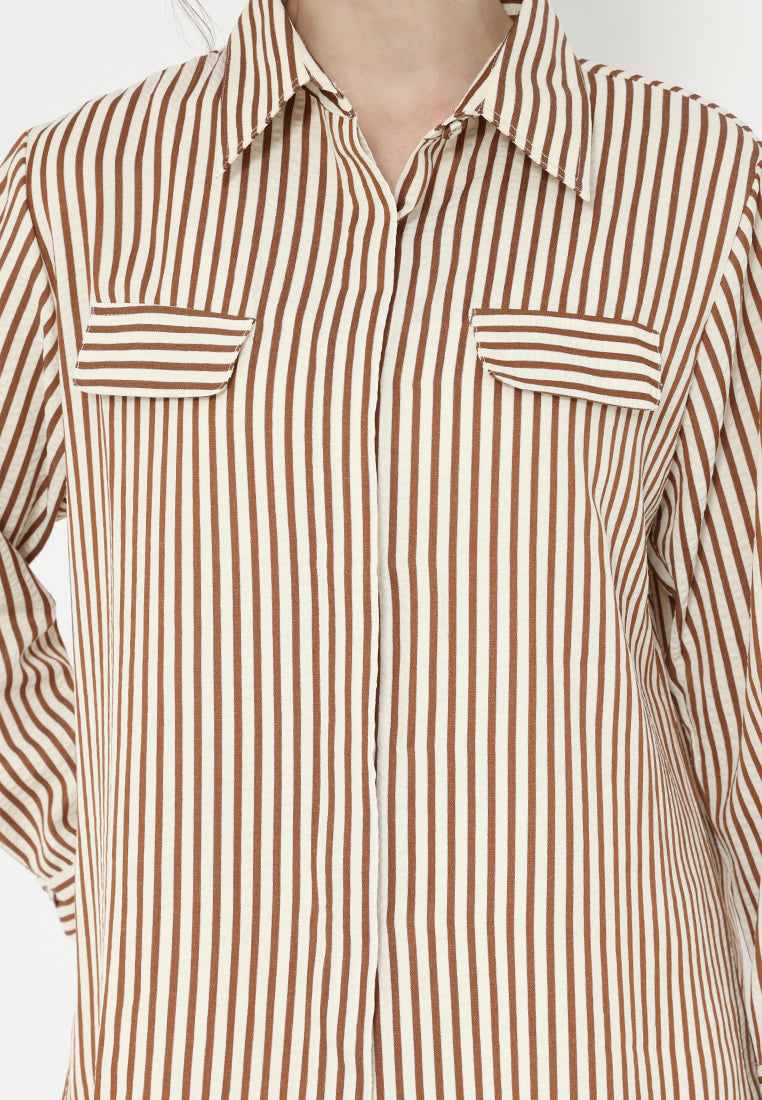 Maribelle Stripe Shirt With Long Sleeve | Cream