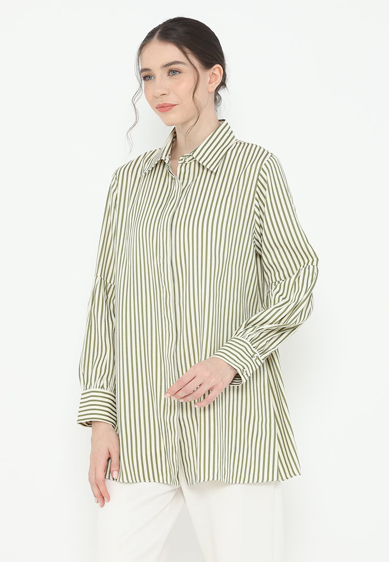 Aria Stripes Shirt | Cream