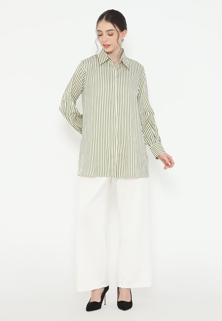 Aria Stripes Shirt | Cream
