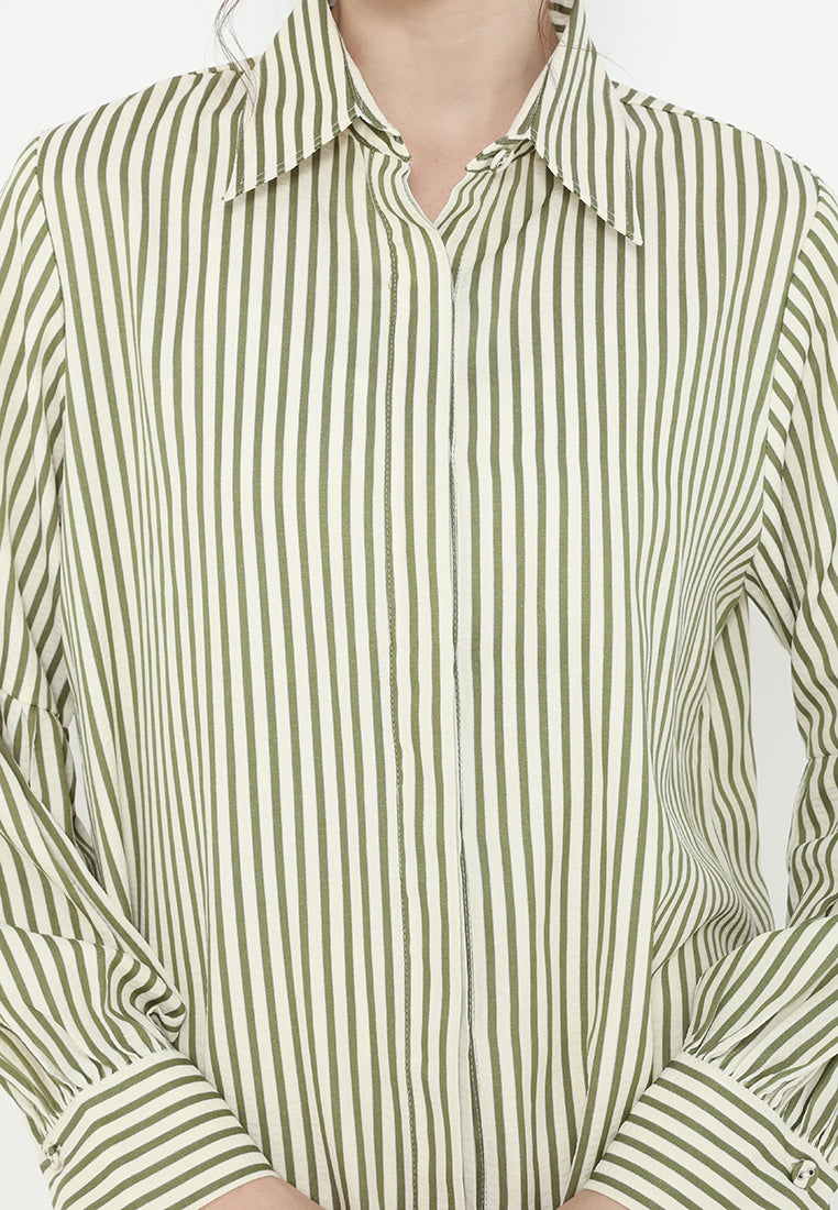 Aria Stripes Shirt | Cream