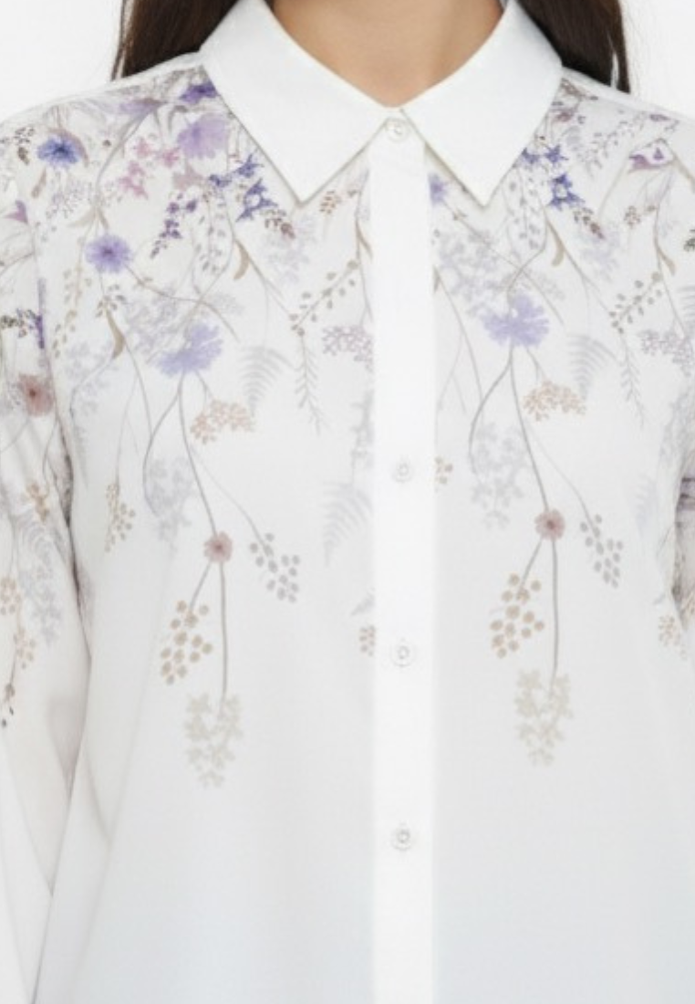 Gardenia Tops With Floral | White