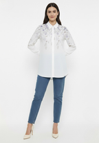 Gardenia Tops With Floral | White