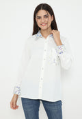 Hafizah Cotton Silk Shirt | White