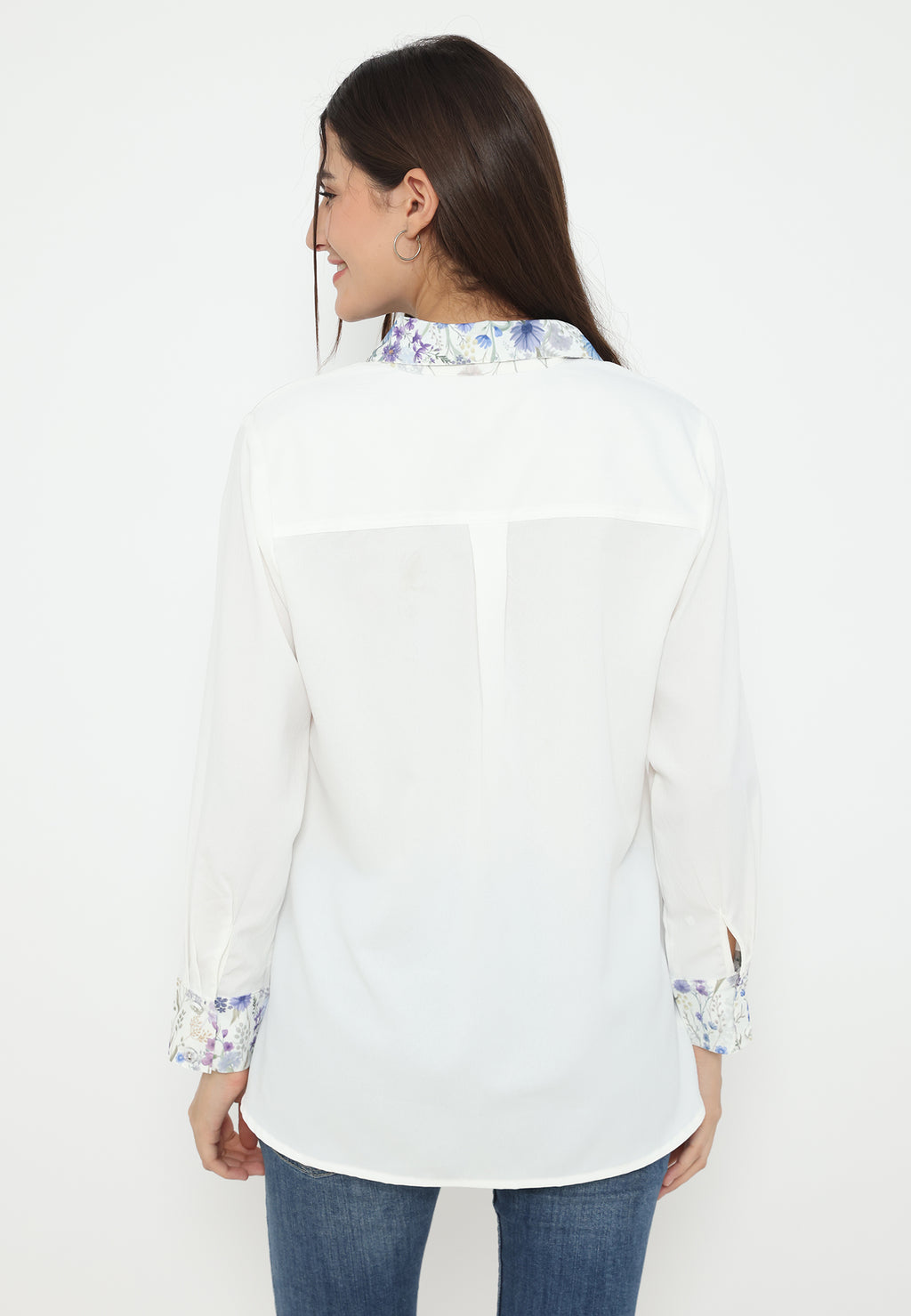 Hafizah Cotton Silk Shirt | White