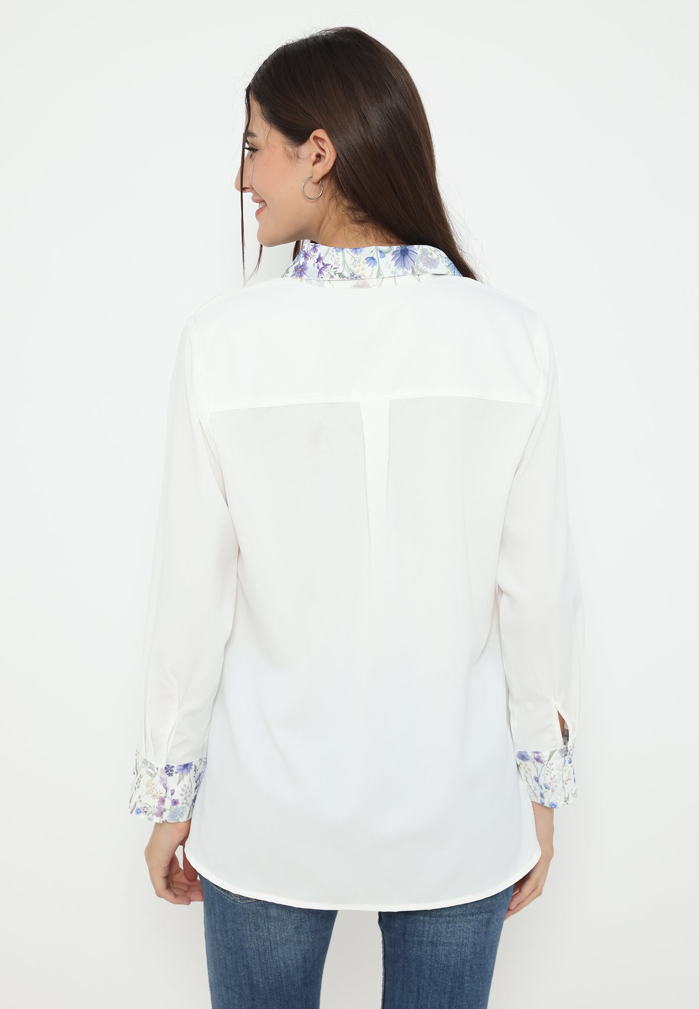 Hafizah Cotton Silk Shirt | White
