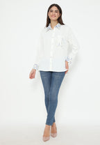 Hafizah Cotton Silk Shirt | White
