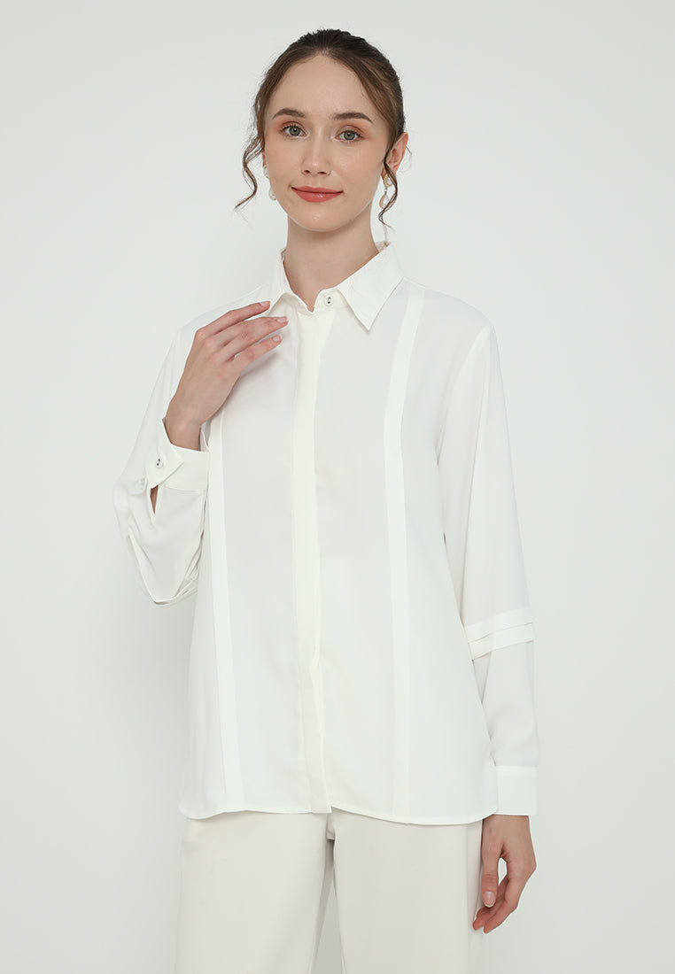 Clarisse Tops With Long Sleeve | White