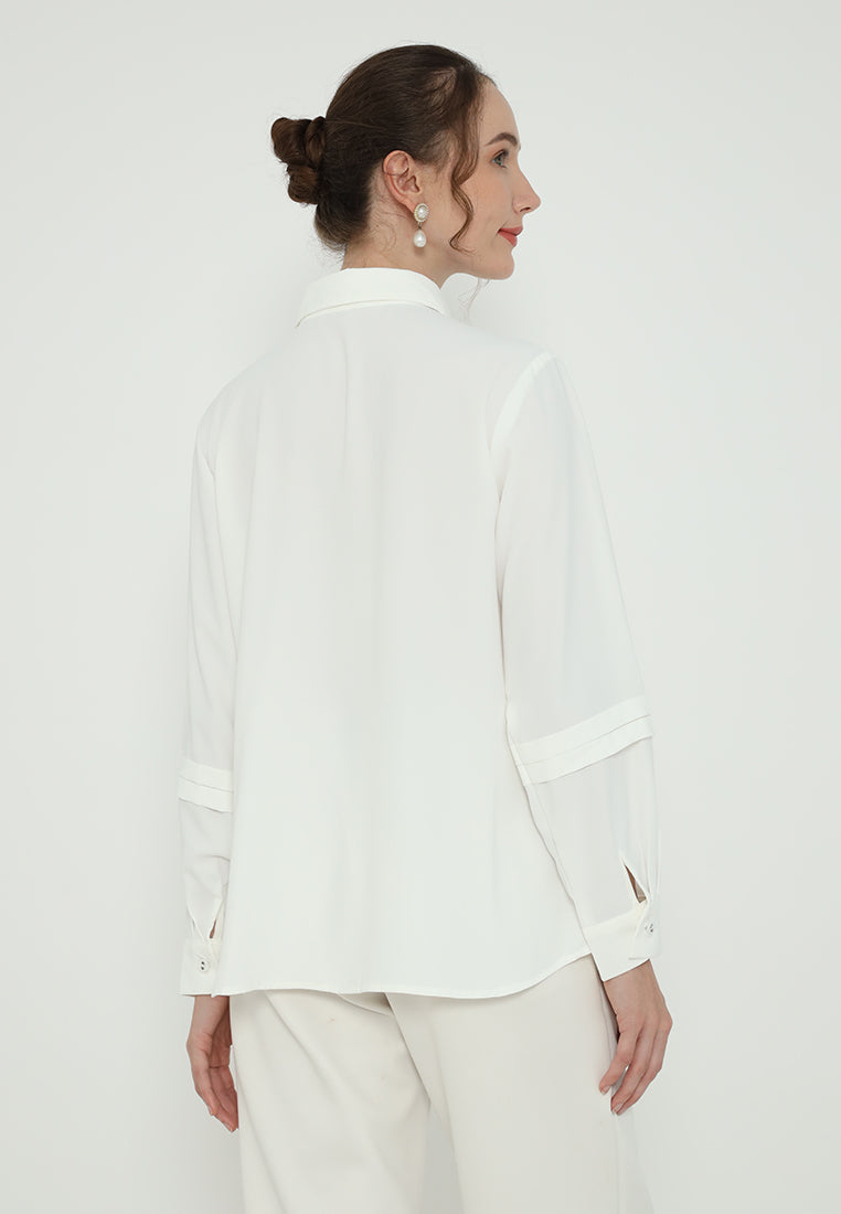 Clarisse Tops With Long Sleeve | White