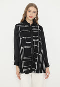 Ordea Abstract Lines Shirt | Black