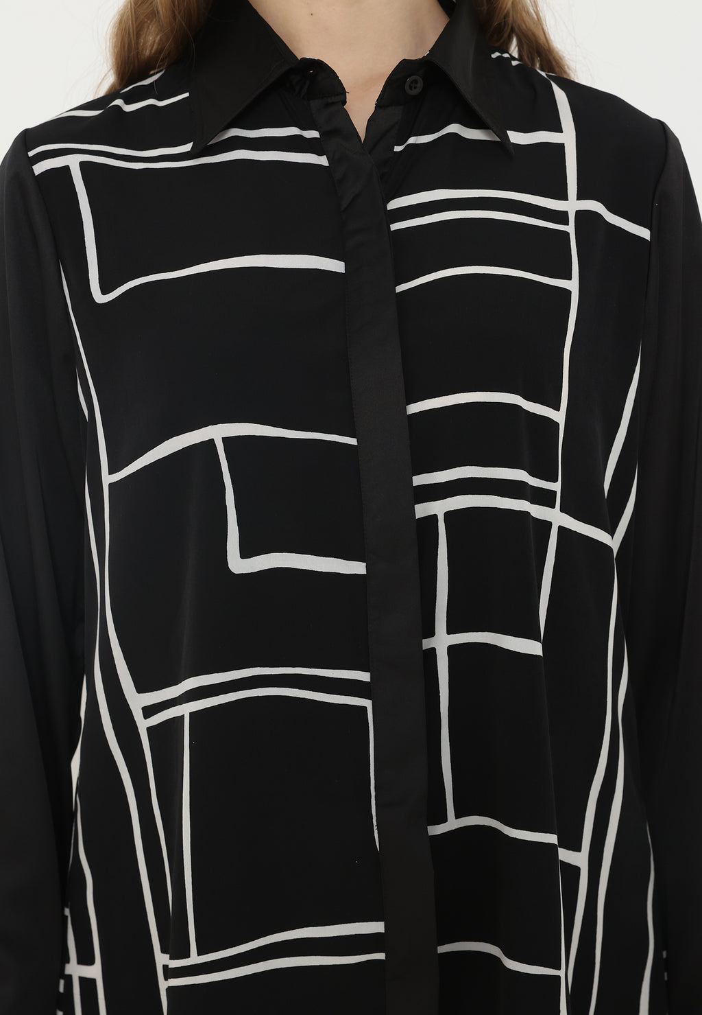 Ordea Abstract Lines Shirt | Black