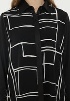 Ordea Abstract Lines Shirt | Black