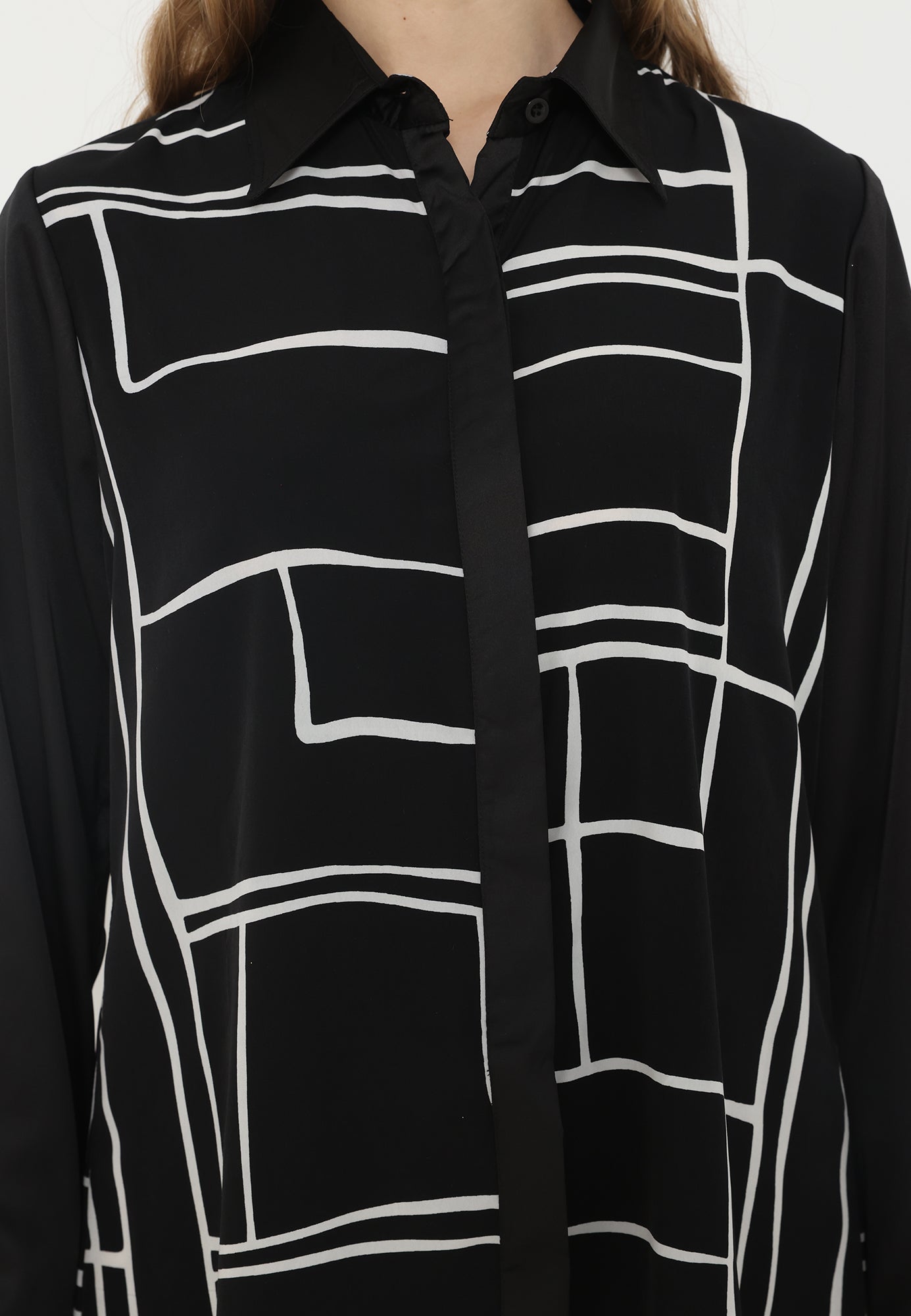 Ordea Abstract Lines Shirt | Black