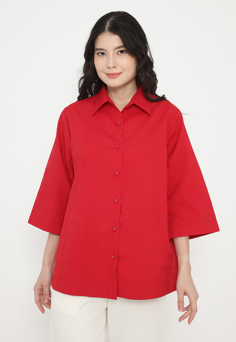 Manohara Tops With Texture | Red