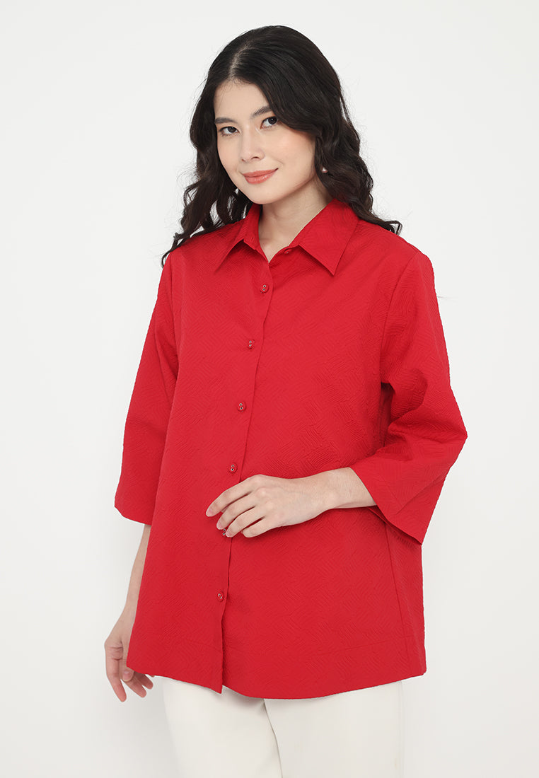 Manohara Tops With Texture | Red