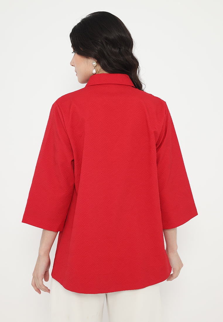 Manohara Tops With Texture | Red