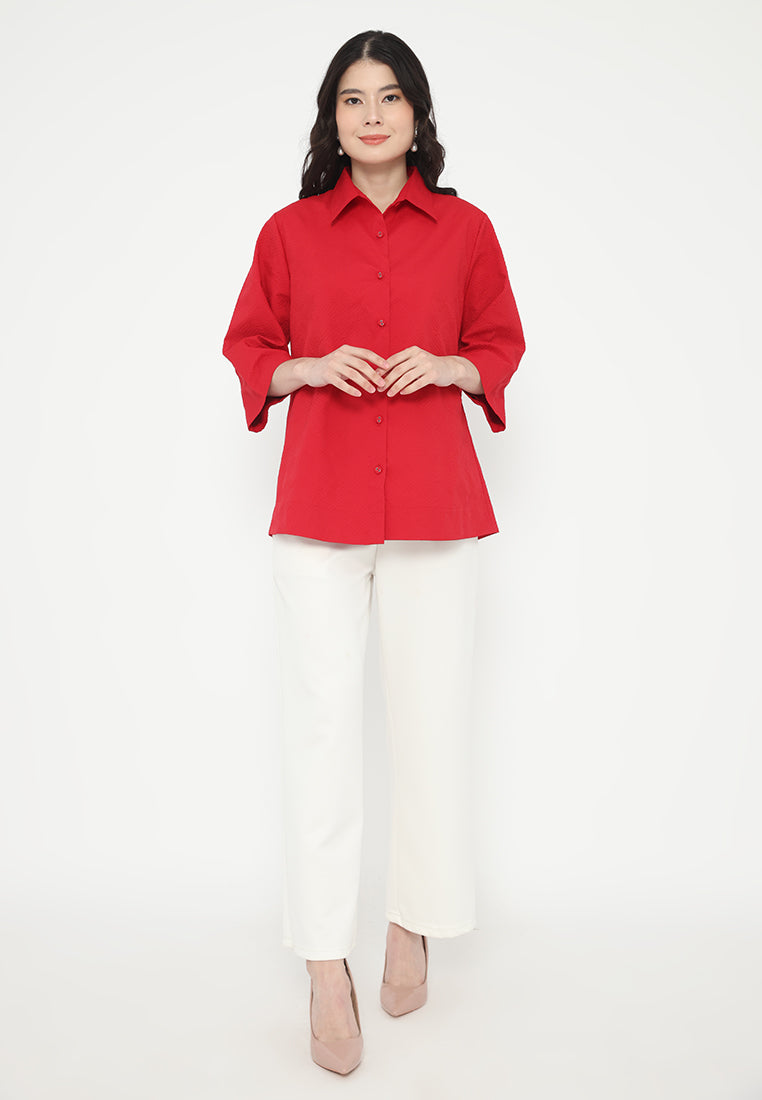 Manohara Tops With Texture | Red