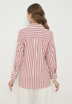 Olia Stripes Red White Shirt | White