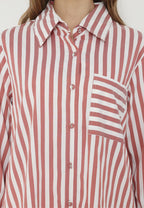 Olia Stripes Red White Shirt | White