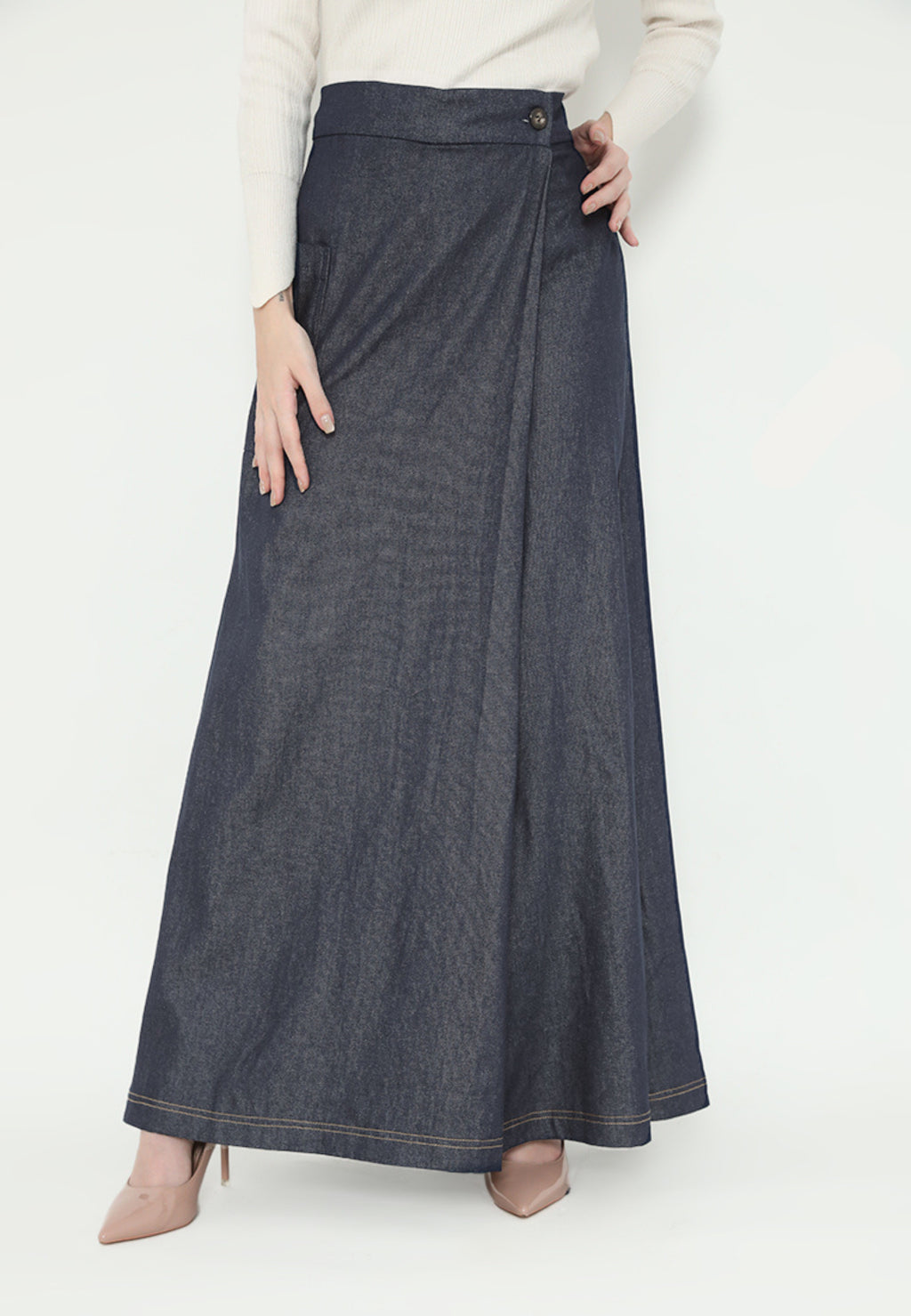 Elara Wrap Culotte | Dark Denim
