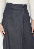 Elara Wrap Culotte | Dark Denim