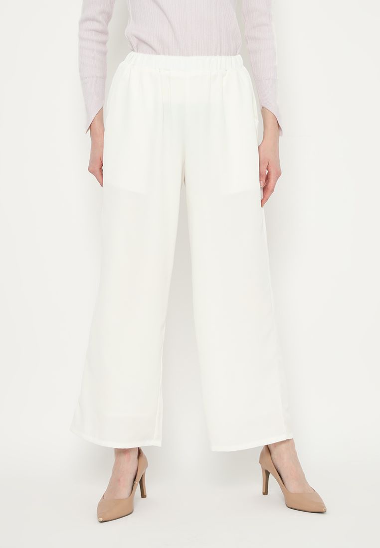 Amalia Plain Pants | White