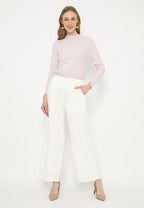 Amalia Plain Pants | White