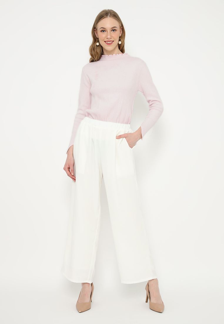 Amalia Plain Pants | White