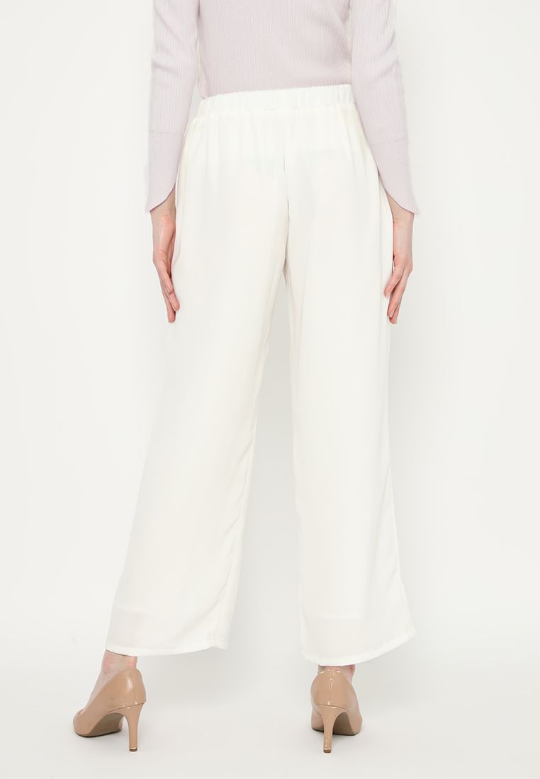 Amalia Plain Pants | White