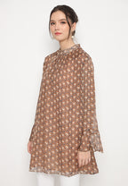 Naura Tops With Flared Sleeves | Brown