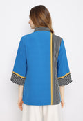 Omalia Abstract Stripes Tops | Blue