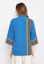 Omalia Abstract Stripes Tops | Blue