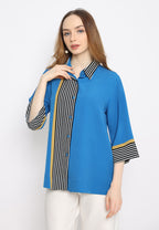 Omalia Abstract Stripes Tops | Blue