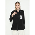 Viona Plain Shirt With Flowers In Pocket |Black , White and Red