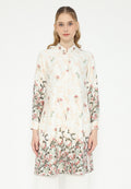 Selena Tunic Crepe Kerah Sanghai Long Sleeve | Cream
