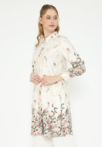 Selena Tunic Crepe Kerah Sanghai Long Sleeve | Cream