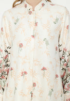 Selena Tunic Crepe Kerah Sanghai Long Sleeve | Cream