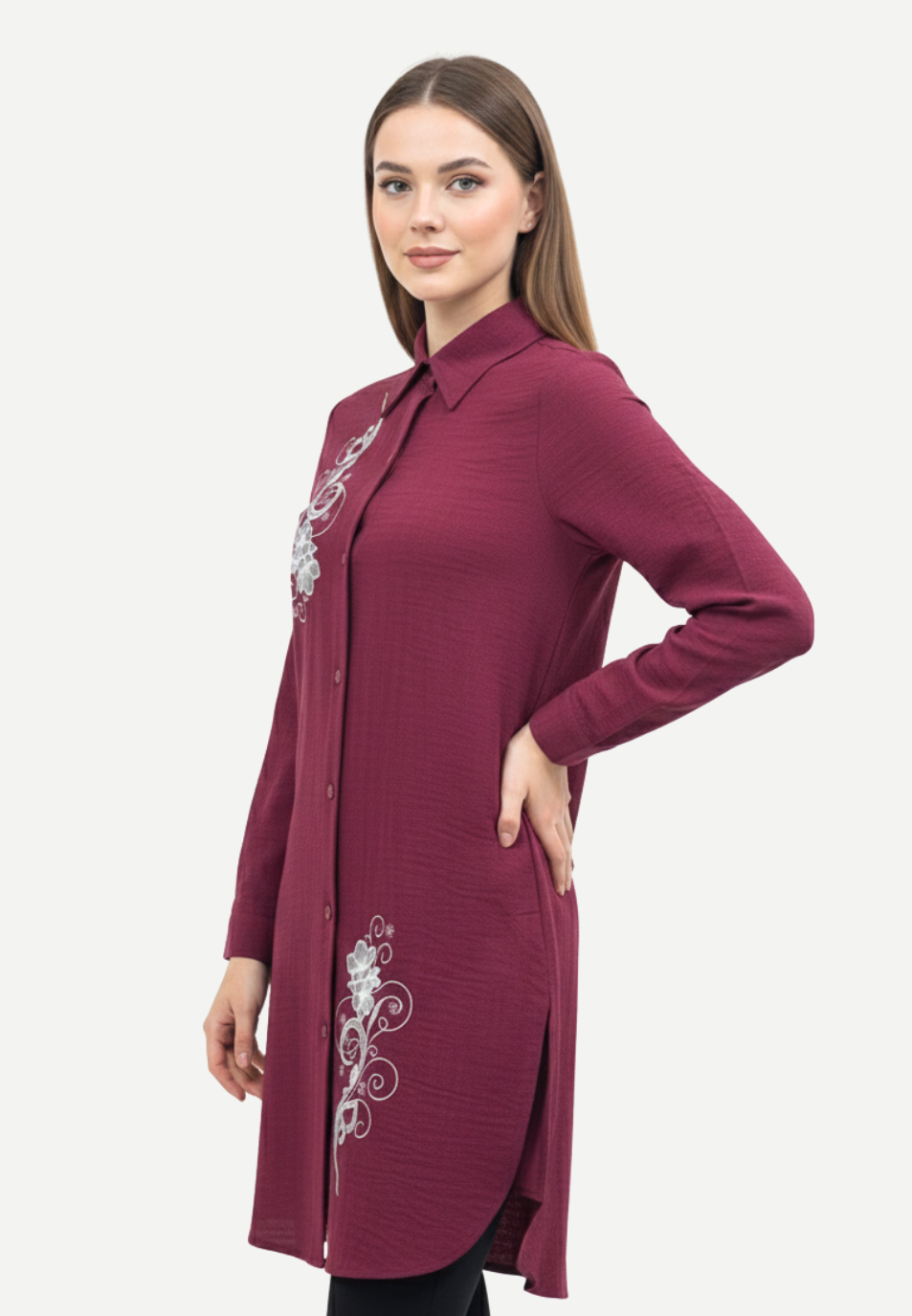 Ayesha Tunic  Cotton Crincle | Red