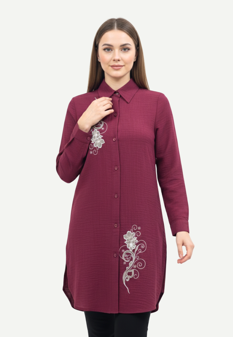 Ayesha Tunic  Cotton Crincle | Red