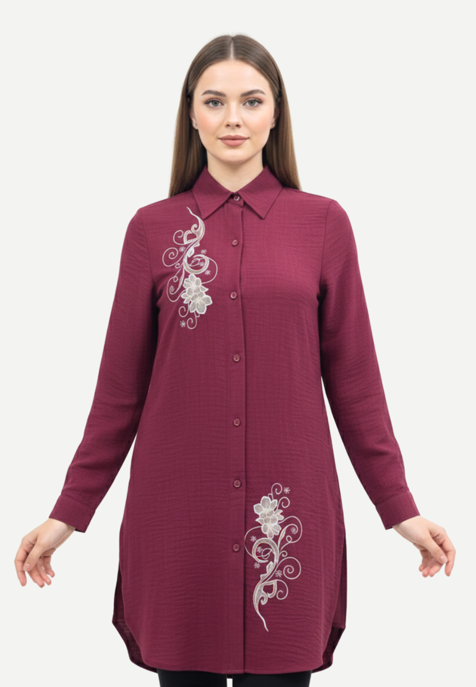 Ayesha Tunic  Cotton Crincle | Red
