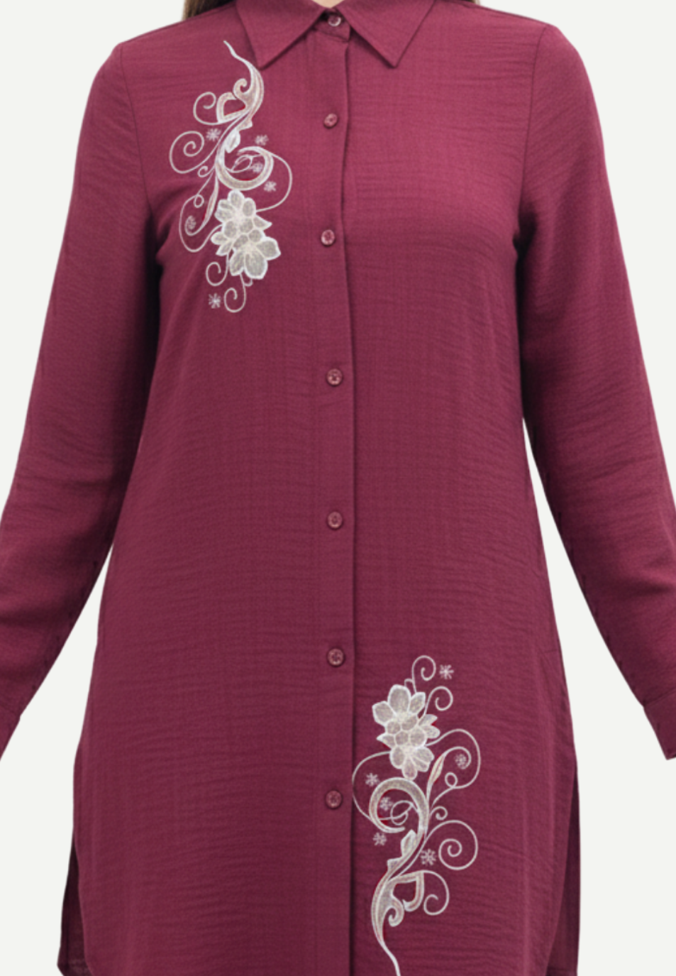 Ayesha Tunic  Cotton Crincle | Red