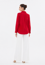 Valeria Embroidery Shirt | Red